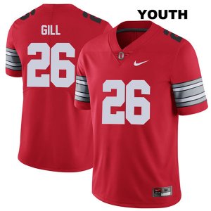 Youth NCAA Ohio State Buckeyes Jaelen Gill #26 College Stitched 2018 Spring Game Authentic Nike Red Football Jersey ZP20M85UM